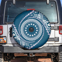 Cook Islands Gospel Day Spare Tire Cover Blue Tribal Curves LT05 Blue - Polynesian Pride