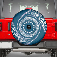 Cook Islands Gospel Day Spare Tire Cover Blue Tribal Curves LT05 - Polynesian Pride