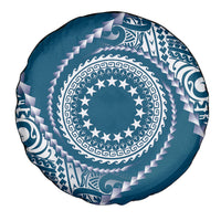 Cook Islands Gospel Day Spare Tire Cover Blue Tribal Curves LT05 - Polynesian Pride
