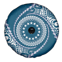 Cook Islands Gospel Day Spare Tire Cover Blue Tribal Curves LT05 - Polynesian Pride
