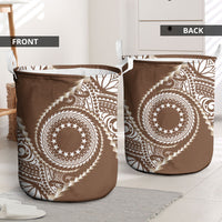 Cook Islands Gospel Day Laundry Basket Brown Tribal Curves LT05 - Polynesian Pride