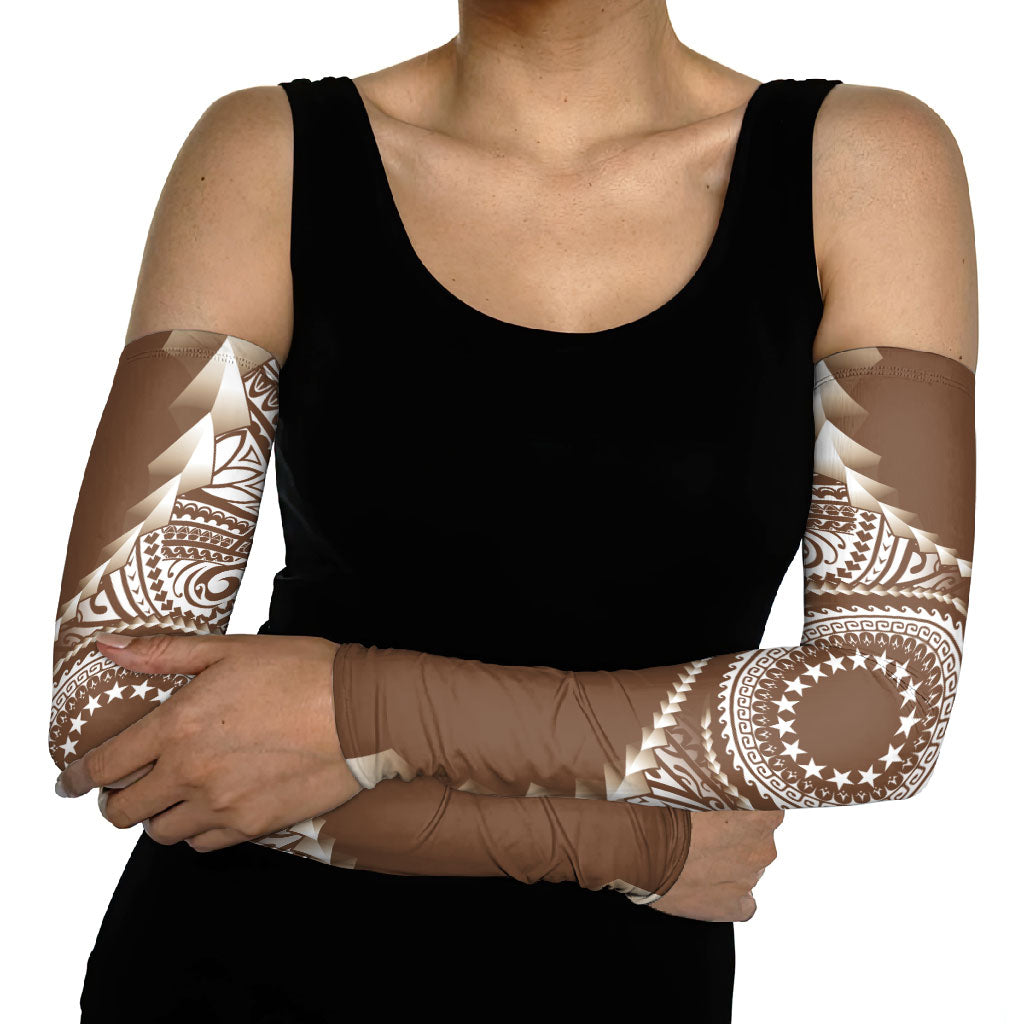 Cook Islands Gospel Day Arm Sleeves Brown Tribal Curves LT05 - Polynesian Pride