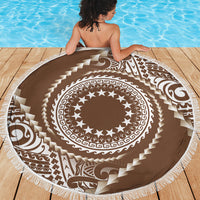 Cook Islands Gospel Day Beach Blanket Brown Tribal Curves LT05 - Polynesian Pride
