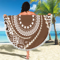 Cook Islands Gospel Day Beach Blanket Brown Tribal Curves LT05 - Polynesian Pride