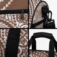 Cook Islands Gospel Day Duffle Bag Brown Tribal Curves LT05 - Polynesian Pride