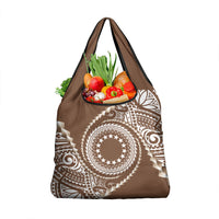 Cook Islands Gospel Day Grocery Bag Brown Tribal Curves LT05 1-pack One Size Brown - Polynesian Pride