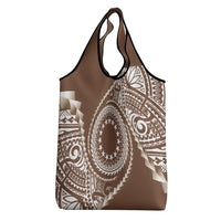 Cook Islands Gospel Day Grocery Bag Brown Tribal Curves LT05 - Polynesian Pride