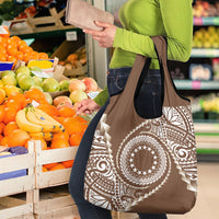 Cook Islands Gospel Day Grocery Bag Brown Tribal Curves LT05 - Polynesian Pride
