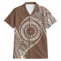 Cook Islands Gospel Day Hawaiian Shirt Brown Tribal Curves LT05 Brown - Polynesian Pride