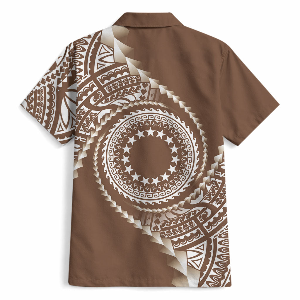 Cook Islands Gospel Day Hawaiian Shirt Brown Tribal Curves LT05 - Polynesian Pride
