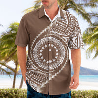 Cook Islands Gospel Day Hawaiian Shirt Brown Tribal Curves LT05 - Polynesian Pride