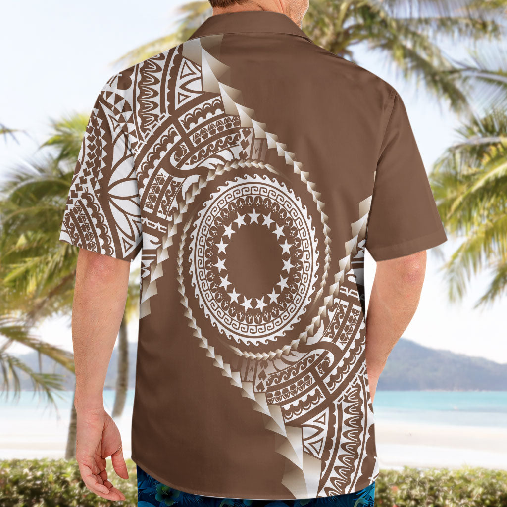 Cook Islands Gospel Day Hawaiian Shirt Brown Tribal Curves LT05 - Polynesian Pride