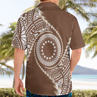 Cook Islands Gospel Day Hawaiian Shirt Brown Tribal Curves LT05 - Polynesian Pride