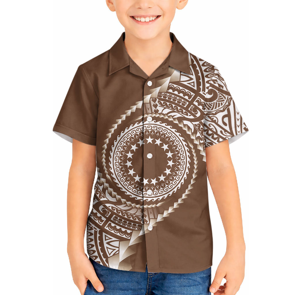 Cook Islands Gospel Day Hawaiian Shirt Brown Tribal Curves LT05 - Polynesian Pride