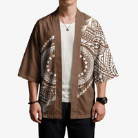 Cook Islands Gospel Day Kimono Brown Tribal Curves LT05 - Polynesian Pride