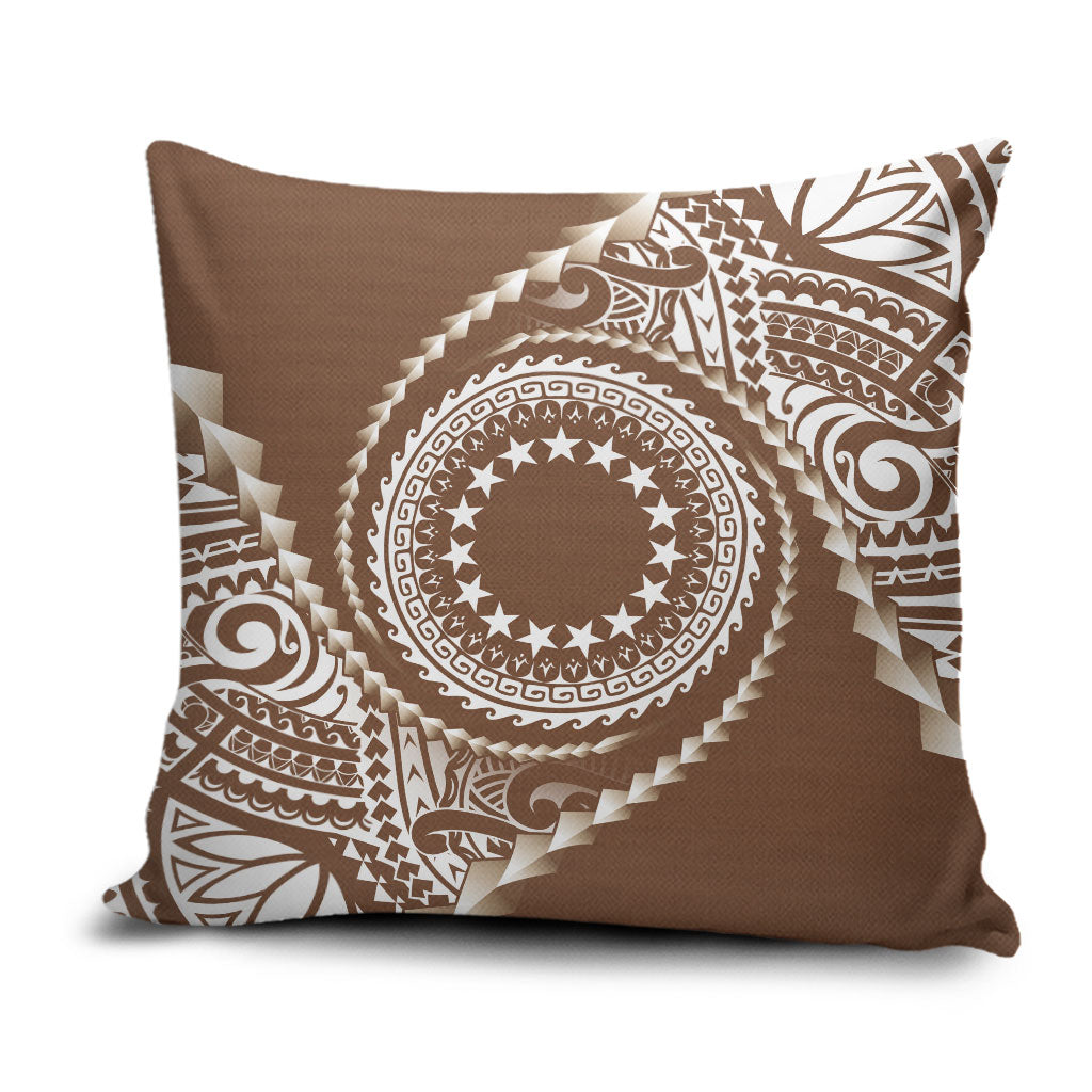 Cook Islands Gospel Day Pillow Cover Brown Tribal Curves LT05 Brown - Polynesian Pride