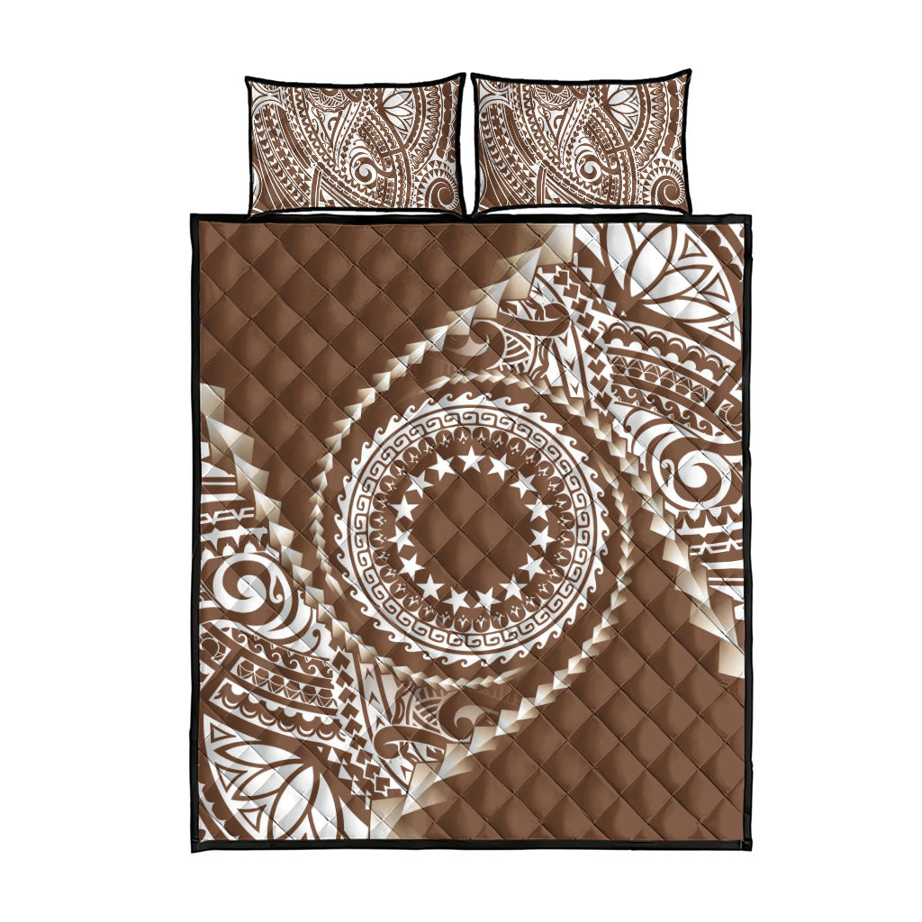 Cook Islands Gospel Day Quilt Bed Set Brown Tribal Curves LT05 - Polynesian Pride