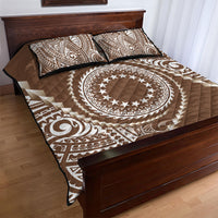 Cook Islands Gospel Day Quilt Bed Set Brown Tribal Curves LT05 - Polynesian Pride