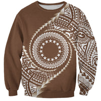 Cook Islands Gospel Day Sweatshirt Brown Tribal Curves LT05 Unisex Brown - Polynesian Pride