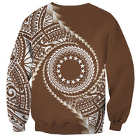Cook Islands Gospel Day Sweatshirt Brown Tribal Curves LT05 - Polynesian Pride