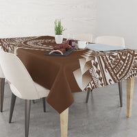 Cook Islands Gospel Day Tablecloth Brown Tribal Curves LT05 - Polynesian Pride