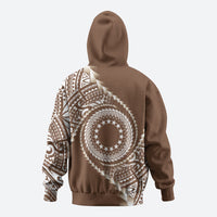 Cook Islands Gospel Day Zip Hoodie Brown Tribal Curves LT05 - Polynesian Pride