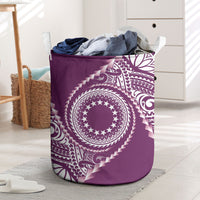 Cook Islands Gospel Day Laundry Basket Maroon Tribal Curves LT05 Maroon - Polynesian Pride