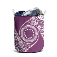 Cook Islands Gospel Day Laundry Basket Maroon Tribal Curves LT05 - Polynesian Pride