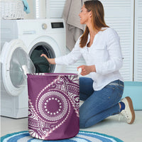 Cook Islands Gospel Day Laundry Basket Maroon Tribal Curves LT05 - Polynesian Pride