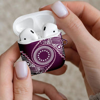 Cook Islands Gospel Day AirPods Case Maroon Tribal Curves LT05 - Polynesian Pride