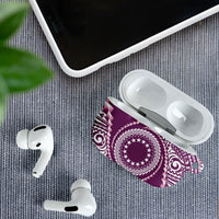 Cook Islands Gospel Day AirPods Case Maroon Tribal Curves LT05 - Polynesian Pride