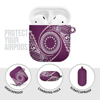 Cook Islands Gospel Day AirPods Case Maroon Tribal Curves LT05 - Polynesian Pride