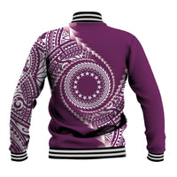 Cook Islands Gospel Day Baseball Jacket Maroon Tribal Curves LT05 - Polynesian Pride