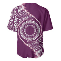 Cook Islands Gospel Day Baseball Jersey Maroon Tribal Curves LT05 - Polynesian Pride