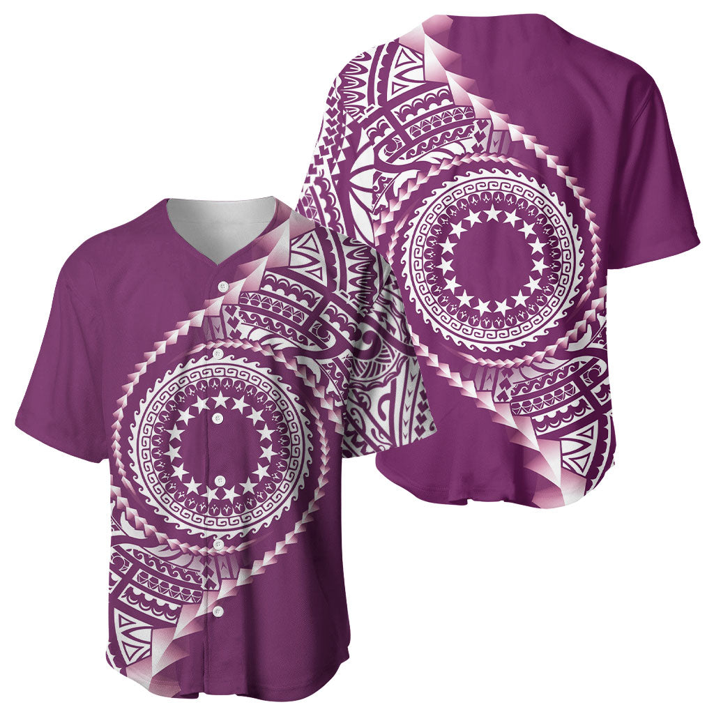 Cook Islands Gospel Day Baseball Jersey Maroon Tribal Curves LT05 - Polynesian Pride
