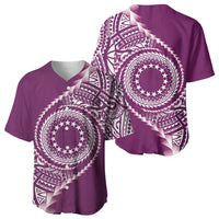 Cook Islands Gospel Day Baseball Jersey Maroon Tribal Curves LT05 - Polynesian Pride