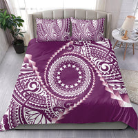Cook Islands Gospel Day Bedding Set Maroon Tribal Curves LT05 - Polynesian Pride
