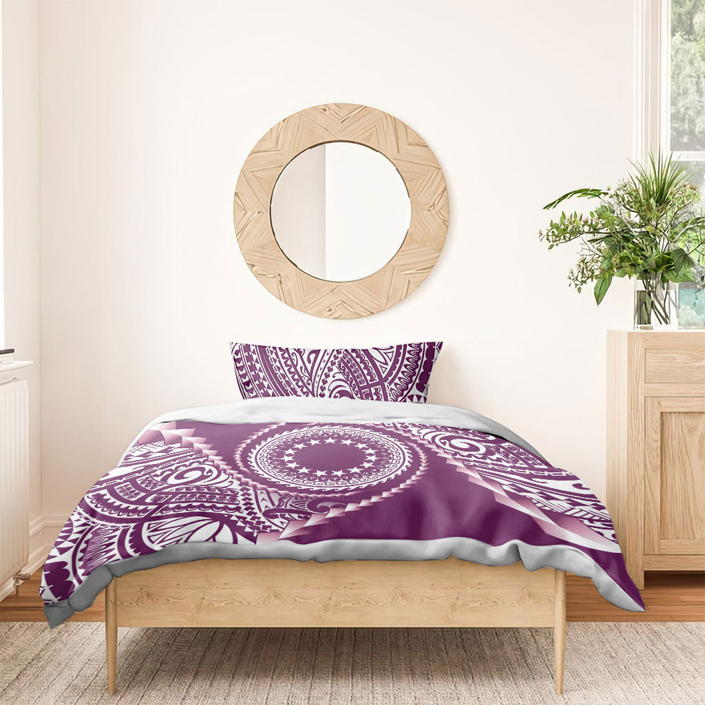 Cook Islands Gospel Day Bedding Set Maroon Tribal Curves LT05 - Polynesian Pride