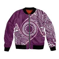 Cook Islands Gospel Day Bomber Jacket Maroon Tribal Curves LT05 Unisex Maroon - Polynesian Pride