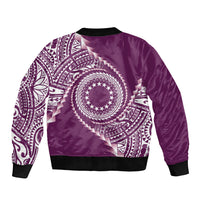Cook Islands Gospel Day Bomber Jacket Maroon Tribal Curves LT05 - Polynesian Pride