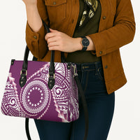 Cook Islands Gospel Day Leather Bag Maroon Tribal Curves LT05 - Polynesian Pride