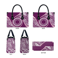 Cook Islands Gospel Day Leather Bag Maroon Tribal Curves LT05 - Polynesian Pride