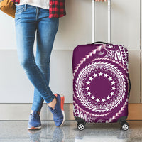 Cook Islands Gospel Day Luggage Cover Maroon Tribal Curves LT05 - Polynesian Pride