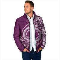 Cook Islands Gospel Day Padded Jacket Maroon Tribal Curves LT05 - Polynesian Pride