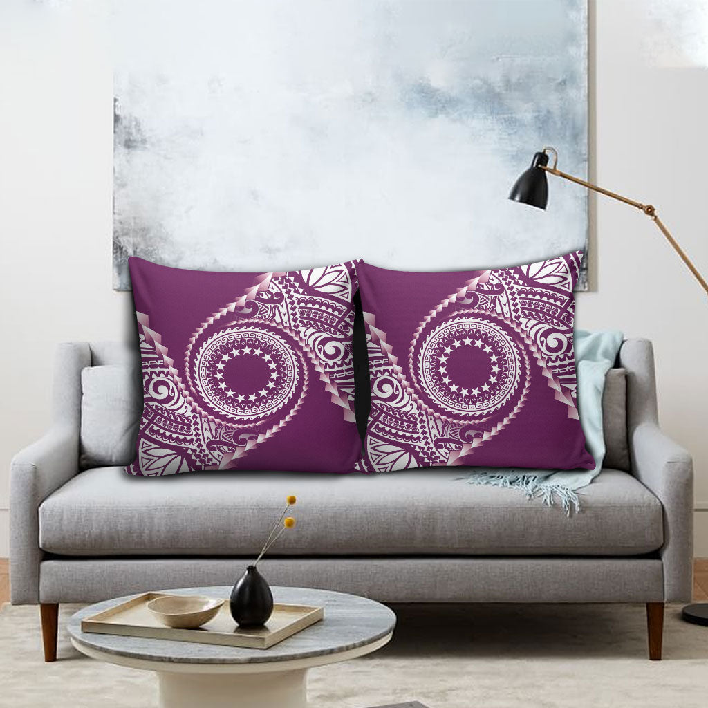 Cook Islands Gospel Day Pillow Cover Maroon Tribal Curves LT05 - Polynesian Pride