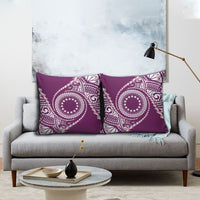 Cook Islands Gospel Day Pillow Cover Maroon Tribal Curves LT05 - Polynesian Pride