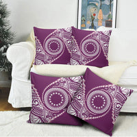 Cook Islands Gospel Day Pillow Cover Maroon Tribal Curves LT05 - Polynesian Pride