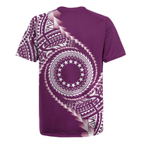 Cook Islands Gospel Day Rugby Jersey Maroon Tribal Curves LT05 - Polynesian Pride