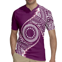 Cook Islands Gospel Day Rugby Jersey Maroon Tribal Curves LT05 - Polynesian Pride