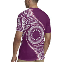 Cook Islands Gospel Day Rugby Jersey Maroon Tribal Curves LT05 - Polynesian Pride